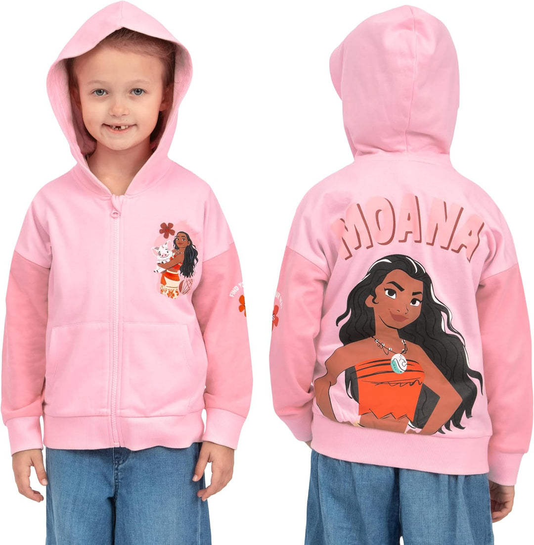 Disney Hoodie Mädchen, Moana Zip Hoodie Kinder, Prinzessin Mädchen Kleidung Mit Reissverschluss 122,