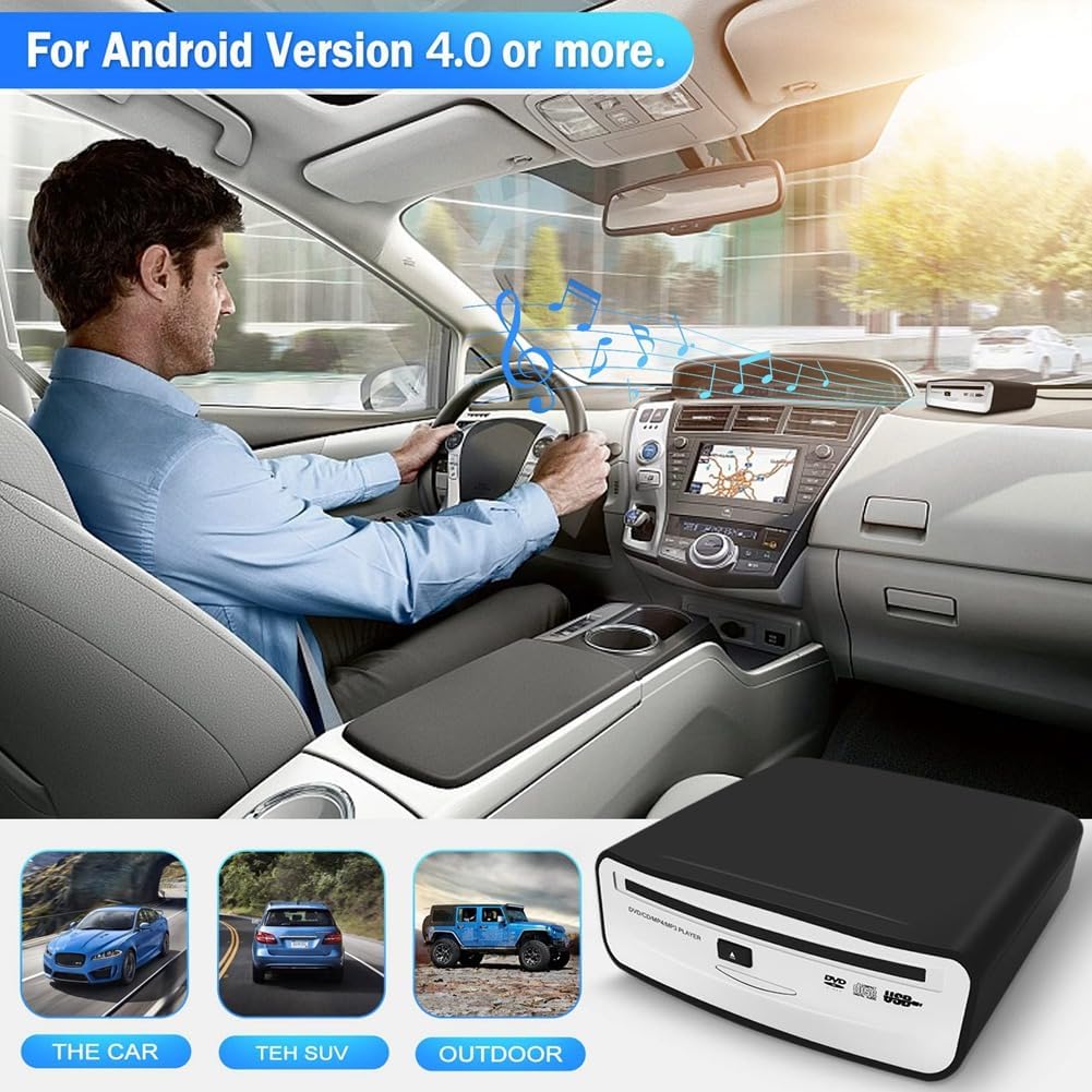 Universell Tragbarer Externer CD-Player Fürs Auto, Kann An Den USB-Anschluss im Auto, Laptop oder Fe