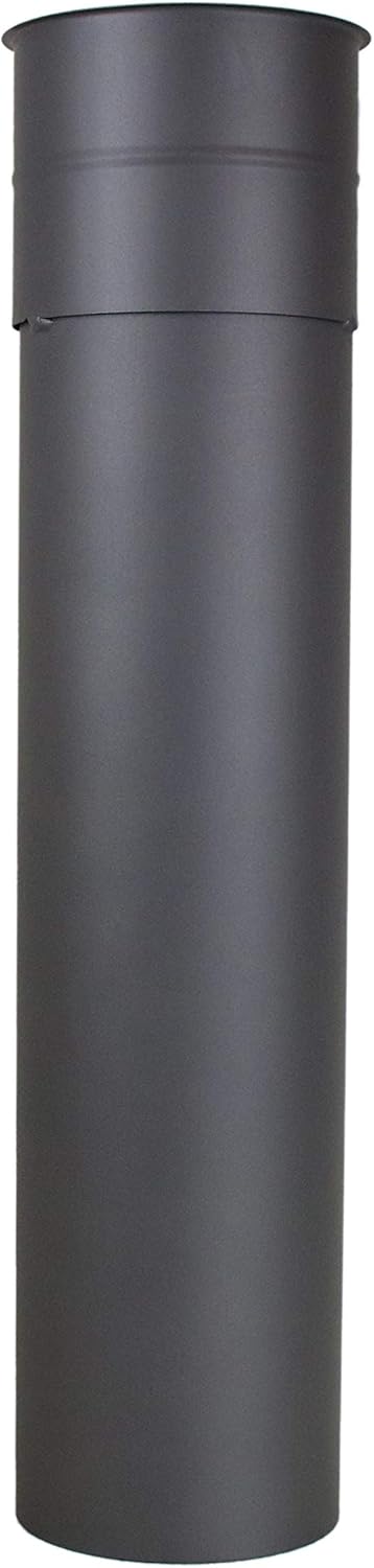 LANZZAS Rauchrohr Wandfutter/Mauermuffe für den Durchmesser Ø 130 mm mit 500 mm Rohrverlängerung