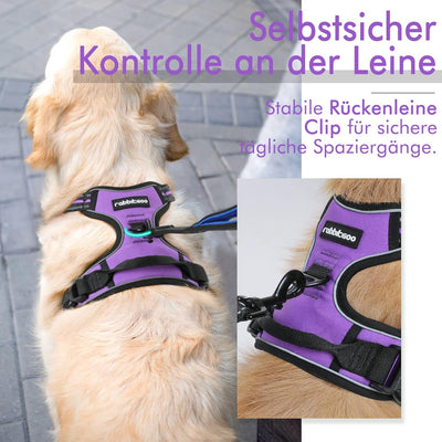 rabbitgoo Hundegeschirr Mittelgrosse Hunde Anti Zug Geschirr Hund mit Kontrolle No Pull Verstellbar