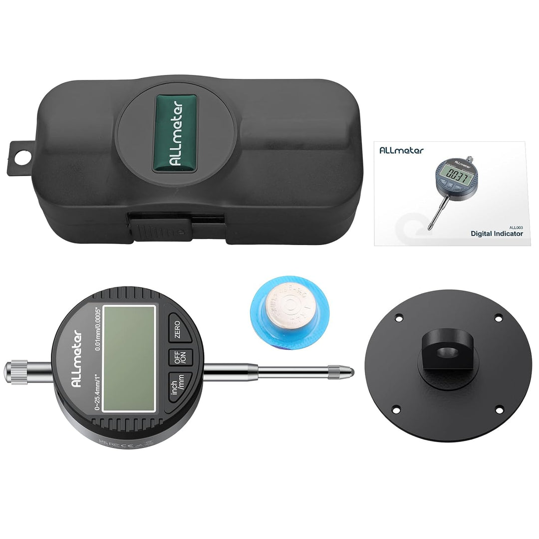 ALLmeter Digitale Messuhr 0,01 mm / 0,0005'', Präzise Messuhr Digital mit LCD-Display, Messbereich 0