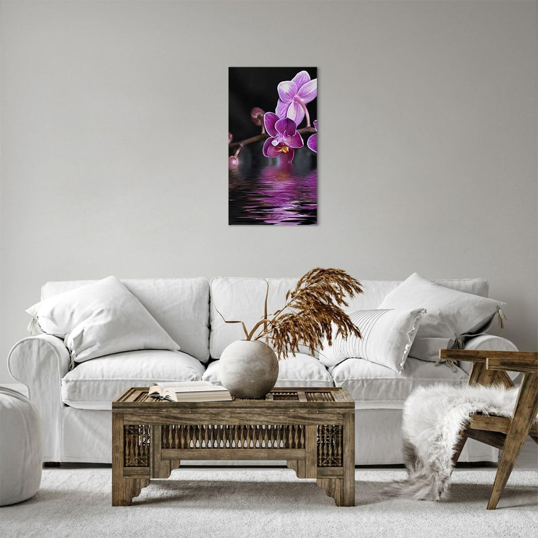 Bilder auf Leinwand Asien exotisch orchidee blume Leinwandbild mit Rahmen 45x80cm Wandbilder Dekorat