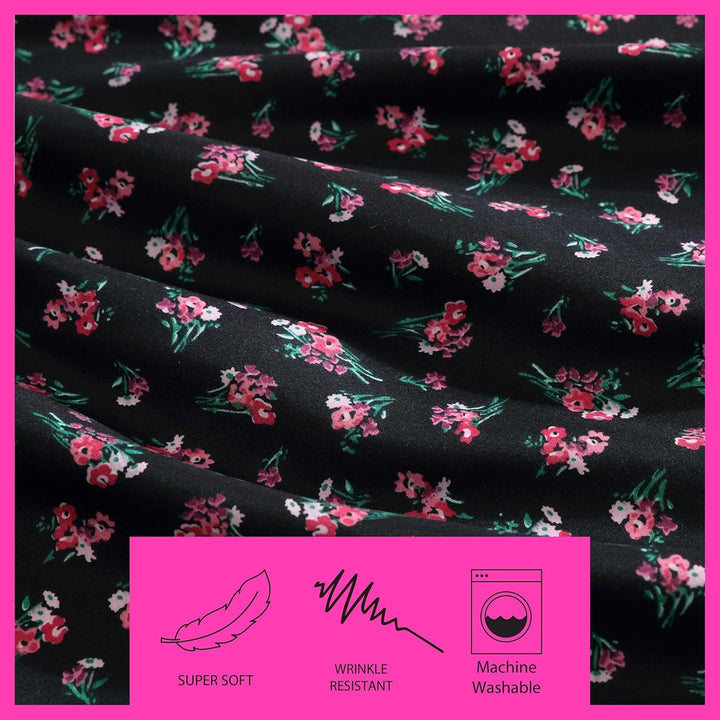 Betsey Johnson - Twin XL Sheet Set, Soft & Lightweight Bedding, Fade & Wrinkle Resistant (Bouquet Di