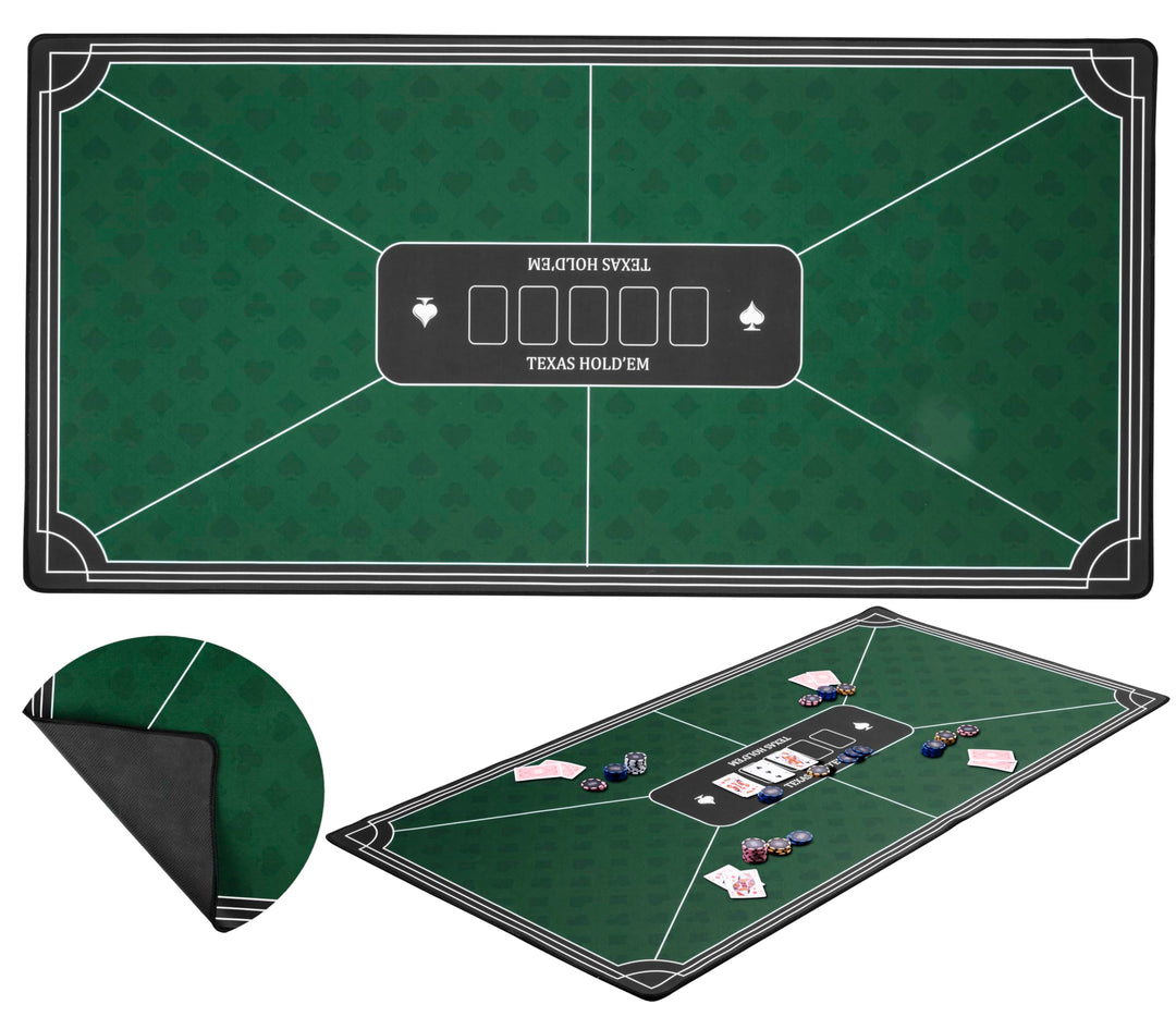 Engelhart - 320992 – Pokermatte grün – rutschfeste Spielfläche 120 cm x 60 cm – Dicke: 3 mm – Bedruc