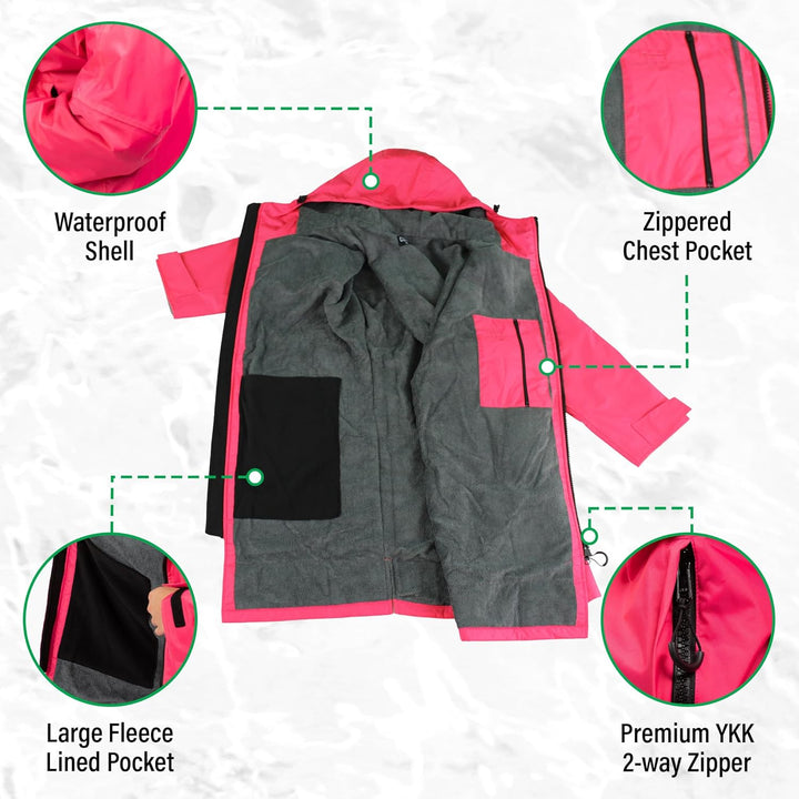COR Surf Schwimm-Parka, schwere, warme Surfjacke für Herren, Damen, grosse Kinder, wasserabweisendes