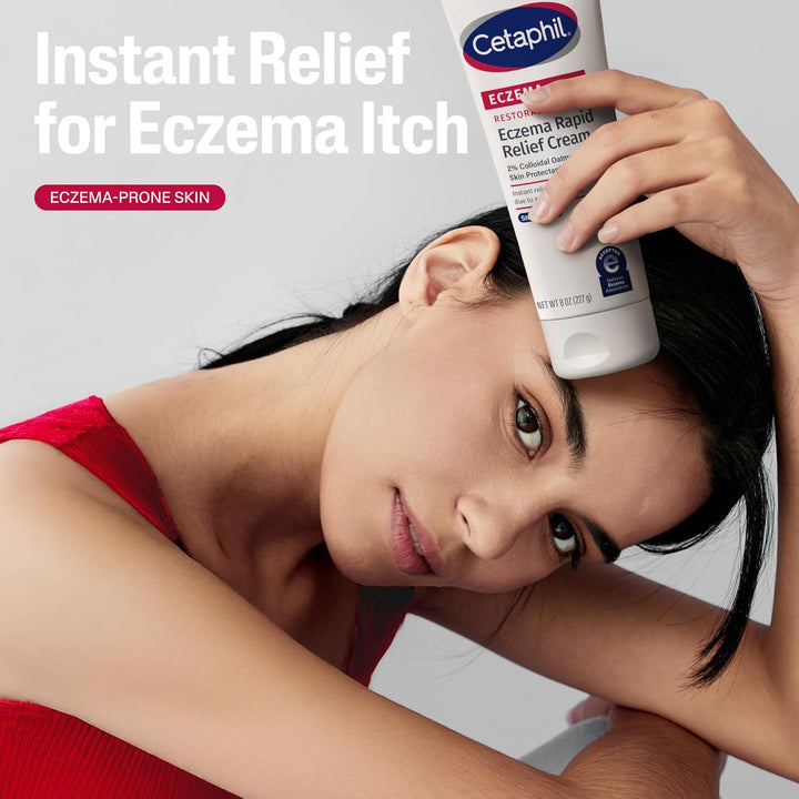 CETAPHIL ECZEMA RESTORADERM FLARE-UP RELIEF CREAM, For Eczema Prone Skin, 8 oz, Barrier Repair, 48 H