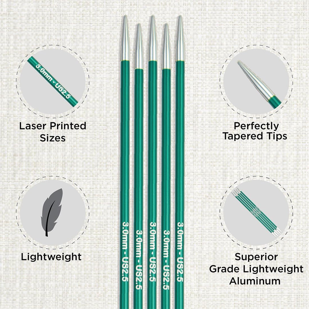 KnitPro Zing Nadelspiel-Set 20 cm, 2,5-5,0 mm - Perfekte Vielseitigkeit für kreative Strickprojekte