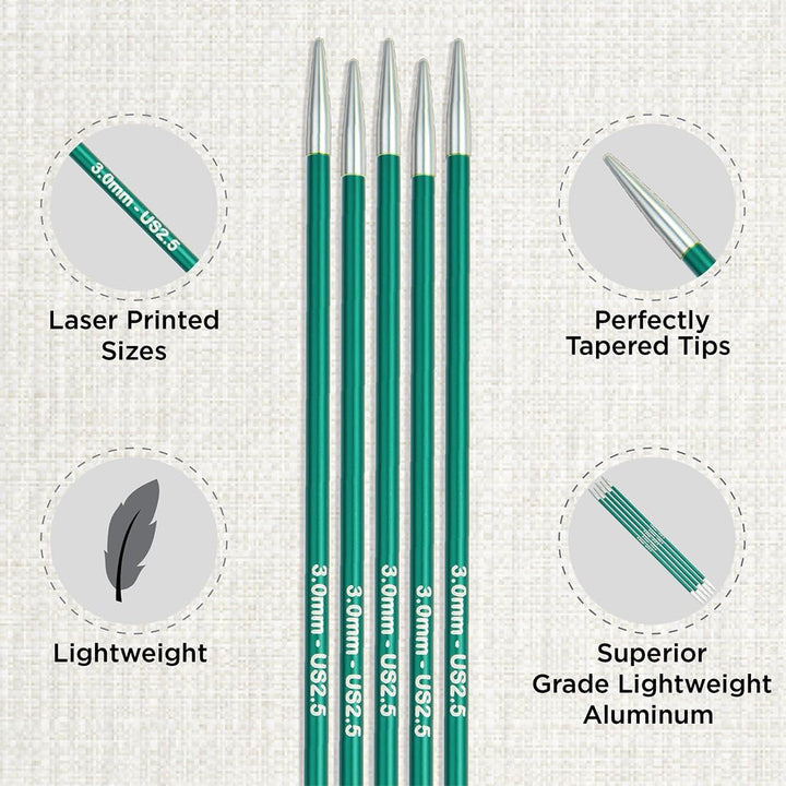 KnitPro Zing Nadelspiel-Set 20 cm, 2,5-5,0 mm - Perfekte Vielseitigkeit für kreative Strickprojekte