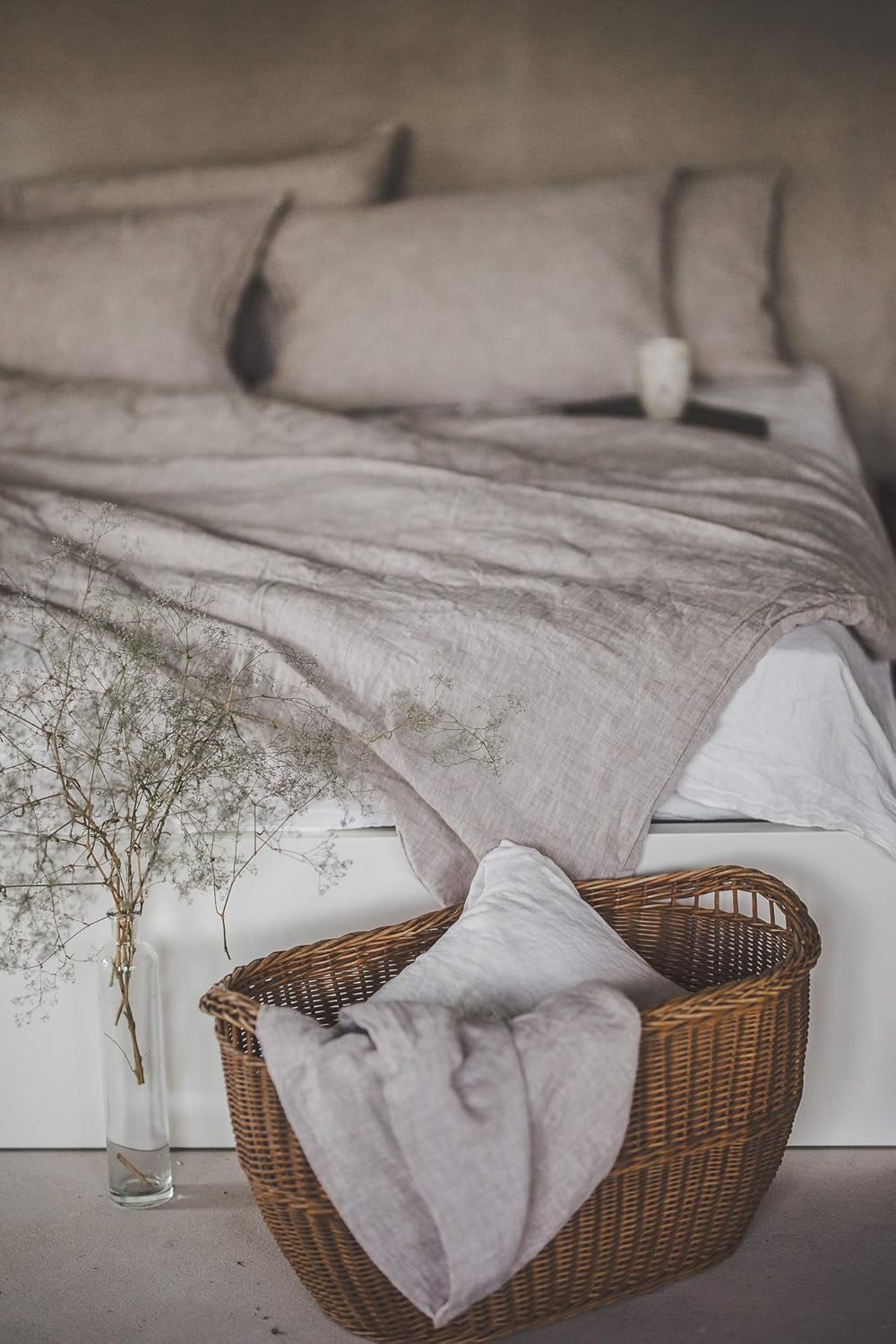 Ger3as Leinen Bettwäsche Set 100% Natur Leinen Stonewashed, Naturfaser Leinen, mit Hotelverschluss (