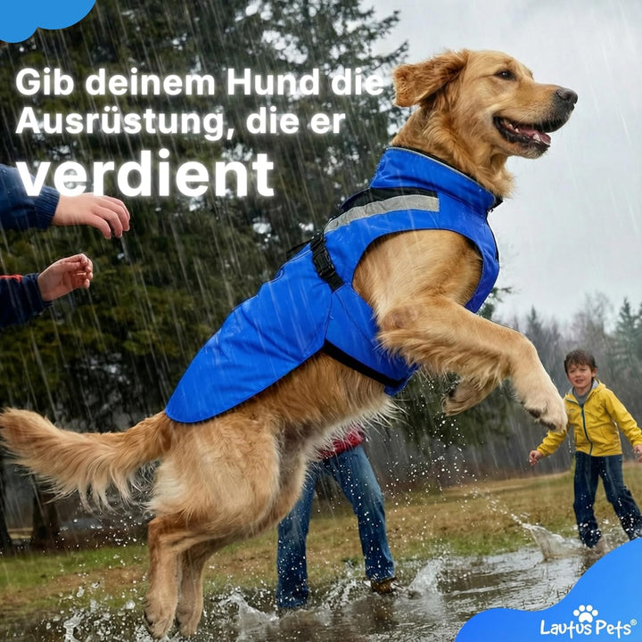 Wasserdichter Hunderegenmantel, reflektierenden Sicherheitsstreifen & Leinenöffnung – Leichte, Jacke