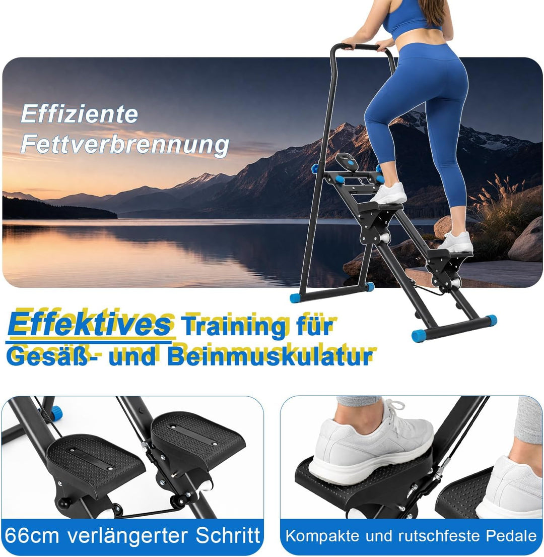 Klappbarer Fitness Stepper für Zuhause, Vertical Climber &amp; Stair Stepper Trainingsgerät, leiser Card
