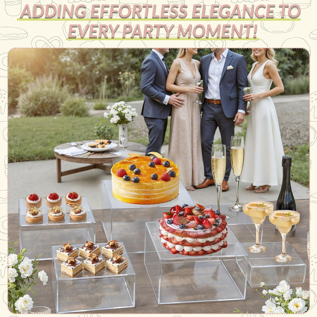 Acryl Display Ständer 6er Set, 6-11 inch Tortenständer, Buffet Ständer, Food Risers for Buffet, Lebe