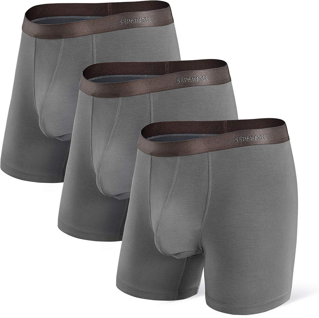 Separatec Boxershorts Herren Bambus Rayon Atmungsaktiv Weich Männer Unterhosen mit Doppelter Beutel