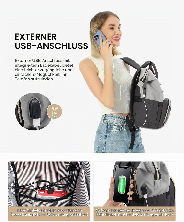 LOVEVOOK Rucksack Damen, Laptop Rucksack 17 Zoll, Schulrucksack Teenager | Reiserucksack Arbeitsruck