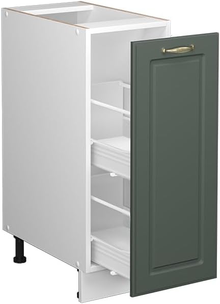 Vicco Apothekerschrank Fame-Line, Grün-Gold Landhaus/Weiss, 30 cm ohne Arbeitsplatte Grün-gold Landh