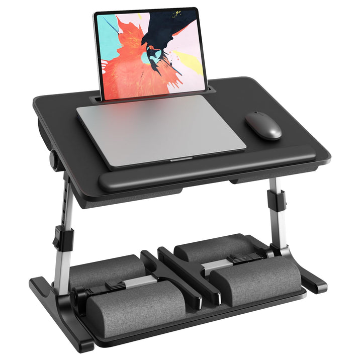 PUTORSEN Laptoptisch fürs Bett - Höhenverstellbar und Winkelverstellbar, 2-in-1 Laptopkissen Klappba