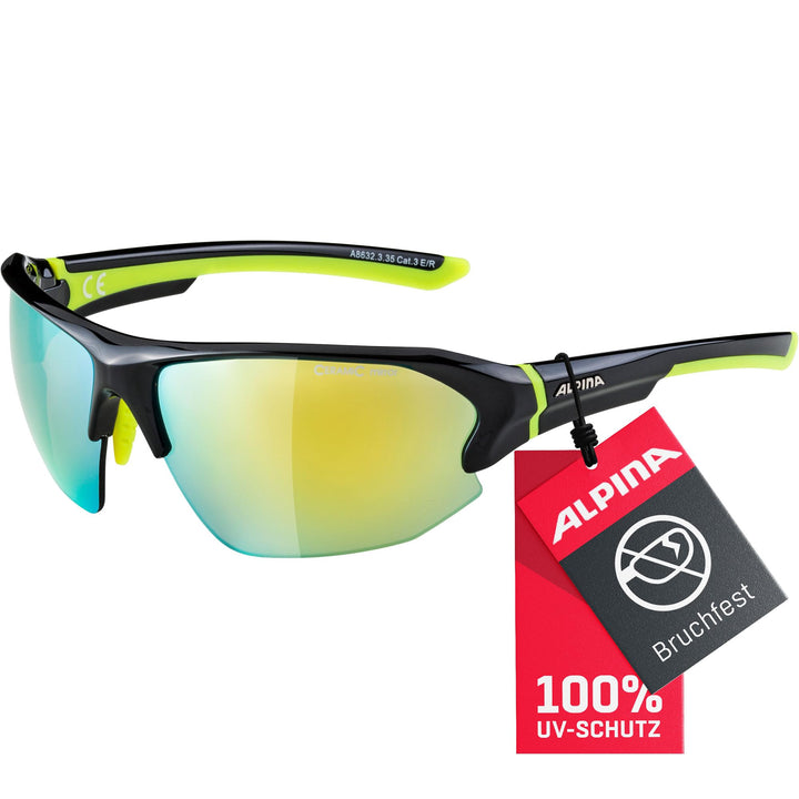 ALPINA LYRON HR - Verspiegelte und Bruchsichere Sport- & Fahrradbrille Mit 100% UV-Schutz Für Erwach