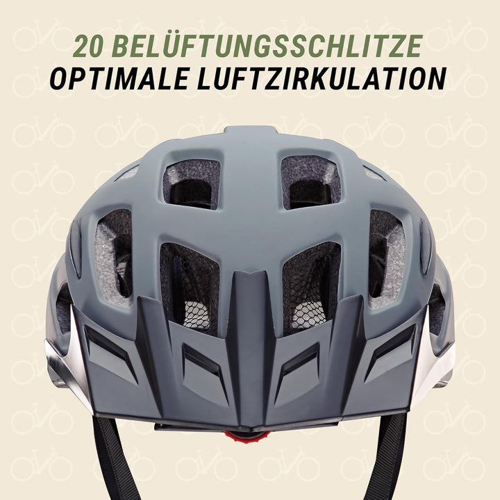 Prophete Fahrradhelm, stossfeste Hartschaum-Innenschale, mit LED-Licht und Reflektionsstreifen – Sic