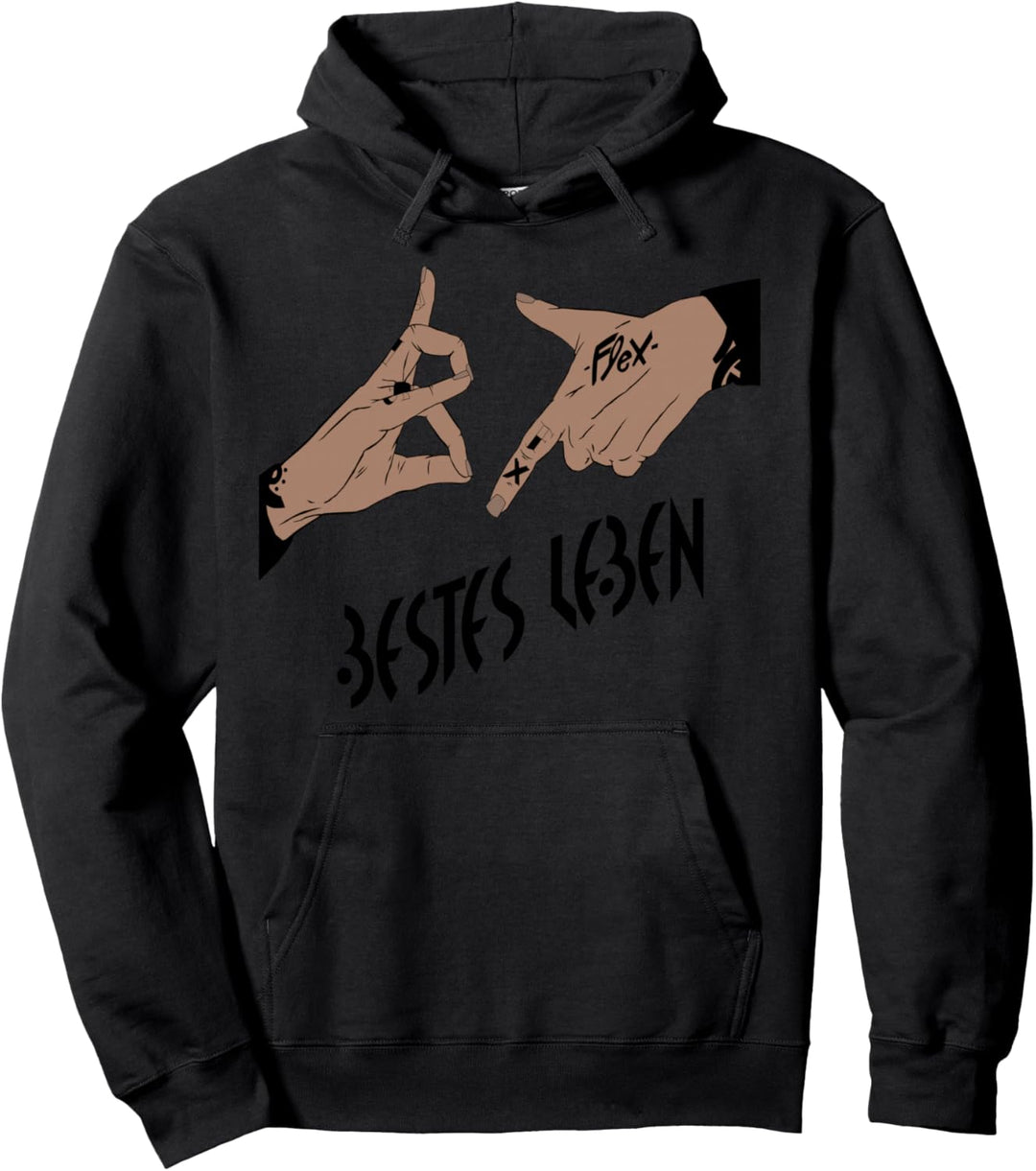 187 Bestes Leben Deutschrap Handzeichen Pullover Hoodie