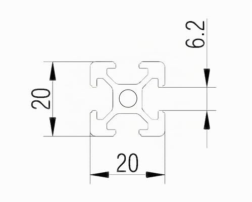 6 StückAlu-Profil 20x20mm 1100mm Konstruktionsprofil Nut 6 1100 mm 6 Stück, 1100 mm 6 Stück