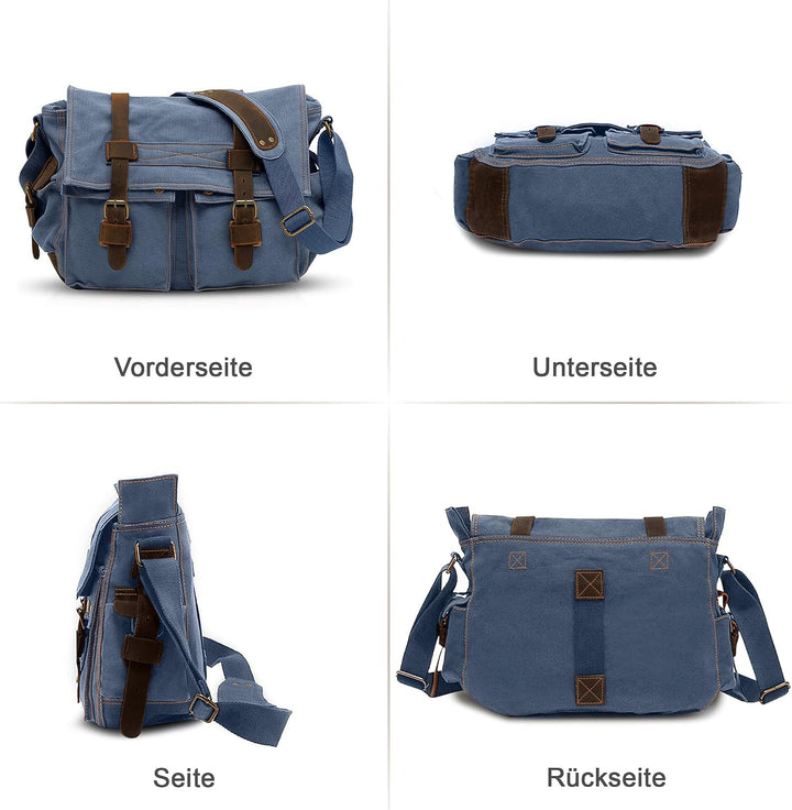 VARLIVOO Umhängetasche für Herren Schultertaschen 14" Zoll Laptoptaschen Messenger Bags Kuriertasche