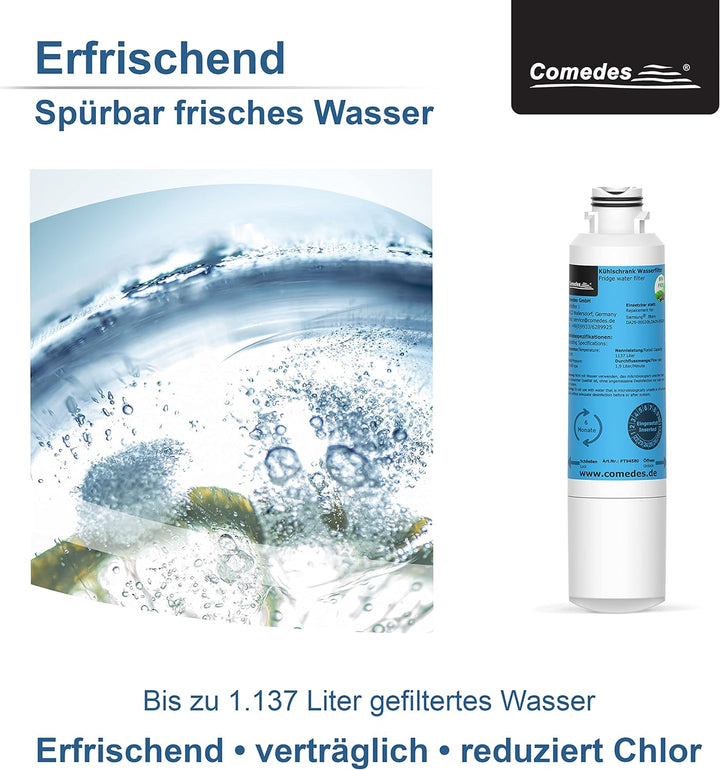 Comedes Wasser-Filter für Samsung DA97-08006 Side-by-Side Kühlschränke, Ersatz für Samsung DA29-0002
