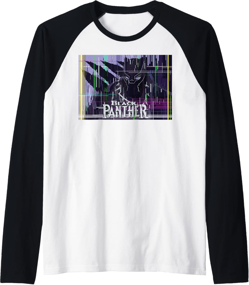 Marvel Black Panther Glitched Poster Raglan