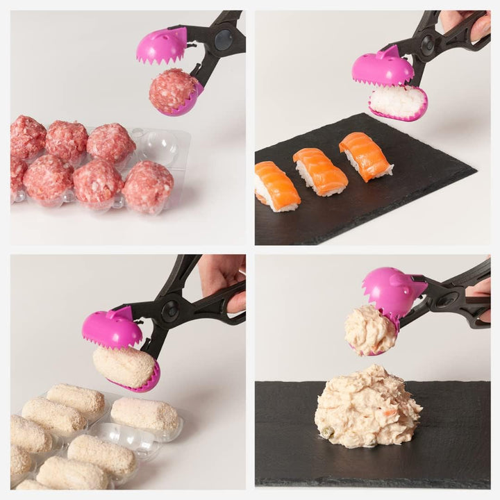 Frikadellenzange - La Croquetera - Multifunktionswerkzeug Blau - Mit 4 austauschbaren Formen für Kro