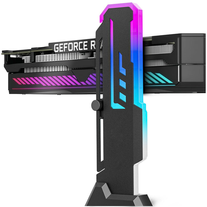 X7 ARGB Grafikkarten-Halterung, 5V-3-Pin, 60–163 mm, Schwarz, Schwarz