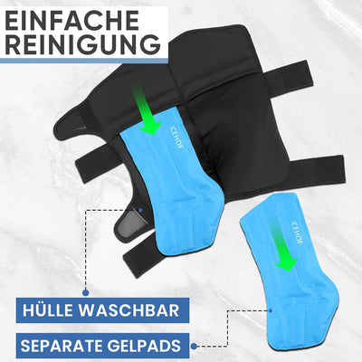 ICEHOF Kühl-Gamaschen Pferd (Fester Halt) - Angenehmes Obermaterial - 2 abnehmbare Kühlakkus und Ban