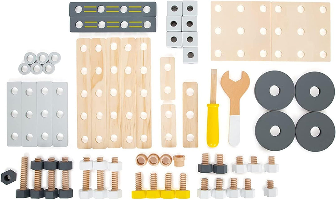 Small Foot Konstruktionsset Miniwob aus Holz, kreativer Bausatz mit Werkzeugen und Zubehör, ab 3 Jah