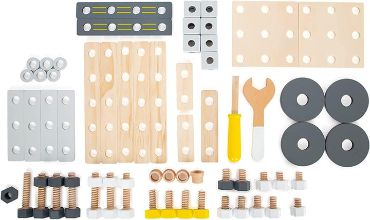 Small Foot Konstruktionsset Miniwob aus Holz, kreativer Bausatz mit Werkzeugen und Zubehör, ab 3 Jah