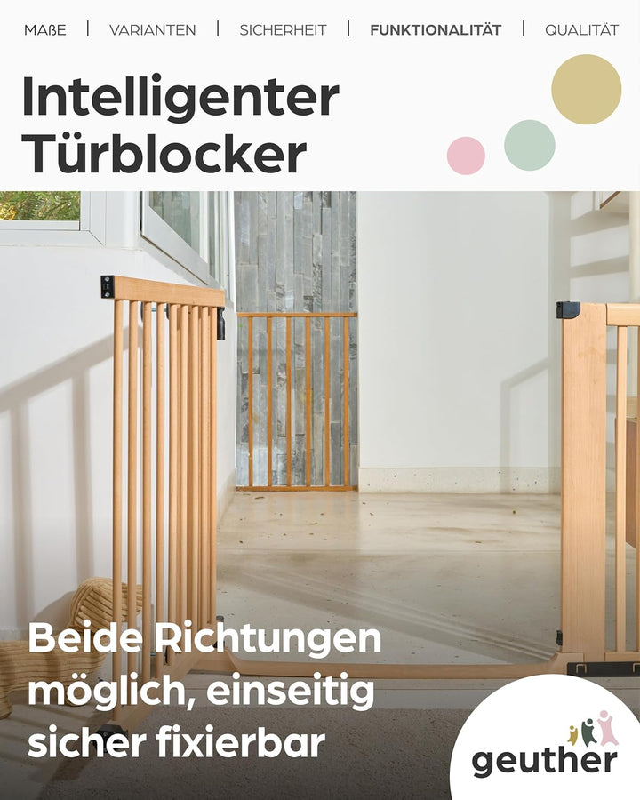 Geuther Easylock Flat Step Treppenschutzgitter ohne Bohren 95-103 cm Breite, Türschutzgitter zum Kle