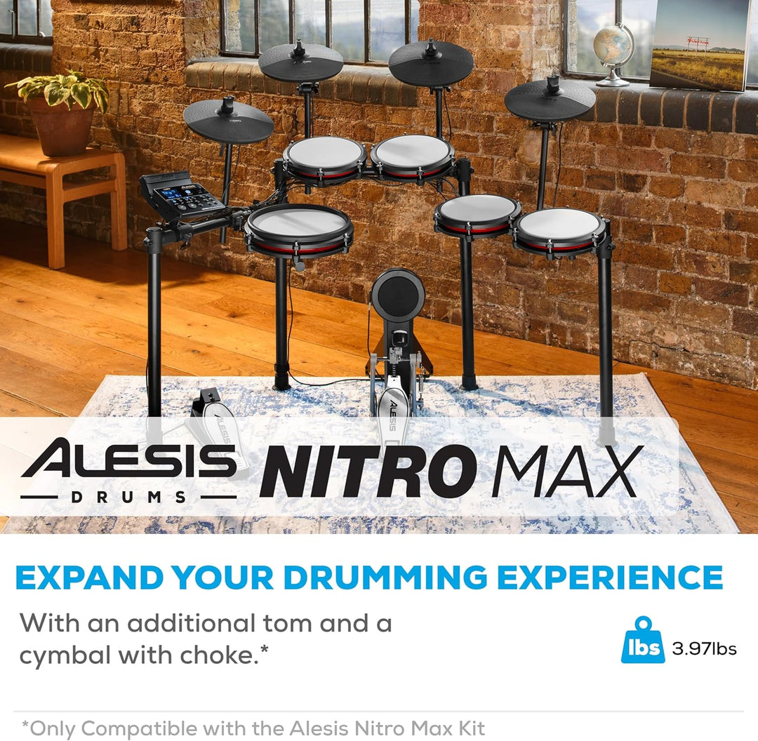 Alesis Drums Nitro Max Expansion Pack – E-Drum Set Erweiterung für Nitro Max Kit mit Mesh Tom Pad, 1