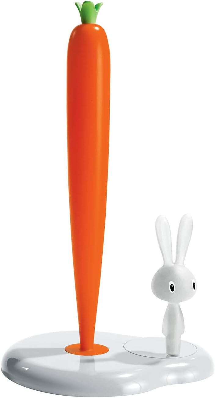 Alessi Bunny & Carrot ASG42W Design Küchenrollhalter, Thermoplastisches Harz, weiss, 29,4cm ASG42 W,