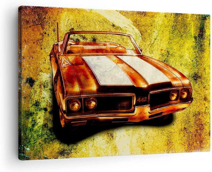 Bilder auf Leinwand Auto Geschwindigkeit Cabriolet Leinwandbild 70x50cm Wandbilder Dekoration Wohnzi