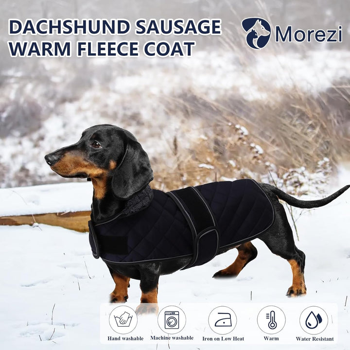 MOREZI Dackel Hund Winterjacke. wasserdichte Hundejacke. Mit Wolle, inneren und verstellbaren Schult