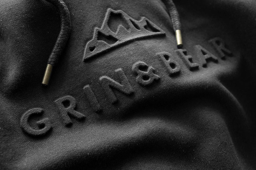 Grin&Bear Herren Hoodie Slim fit Kapuzenpullover Kapuzenjacke mit gestempeltem Design Logo GEC540 S