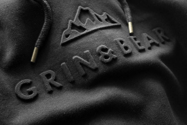 Grin&Bear Herren Hoodie Slim fit Kapuzenpullover Kapuzenjacke mit gestempeltem Design Logo GEC540 S