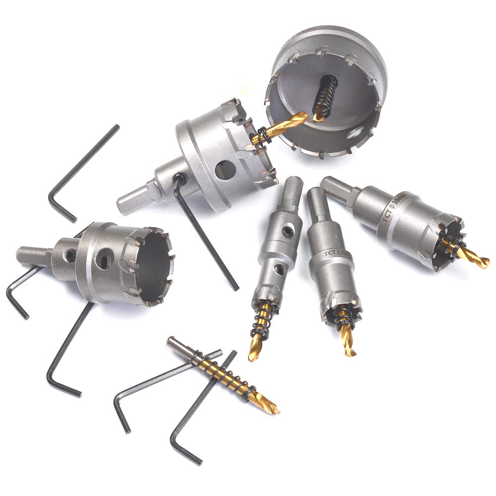 ASNOMY 8pcs grosses Lochsäge Hartmetall-Bohrer, 16–60 mm, hochwertiger TCT-Bohrer-Lochsägen-Set, tit