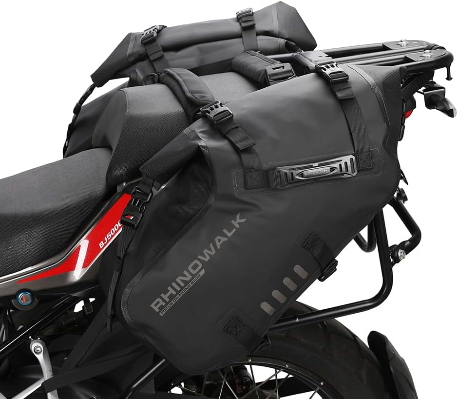 Rhinowalk Motorrad-Satteltaschen Gepäckträgertasche 28L (14L*2) wasserdichte Anti-Vibrations-Motorse