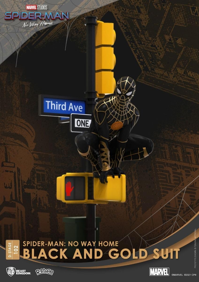 Beast Kingdom - Spider-Man No Way Home DS-102 Schwarz & Gold Suit 6 Statue