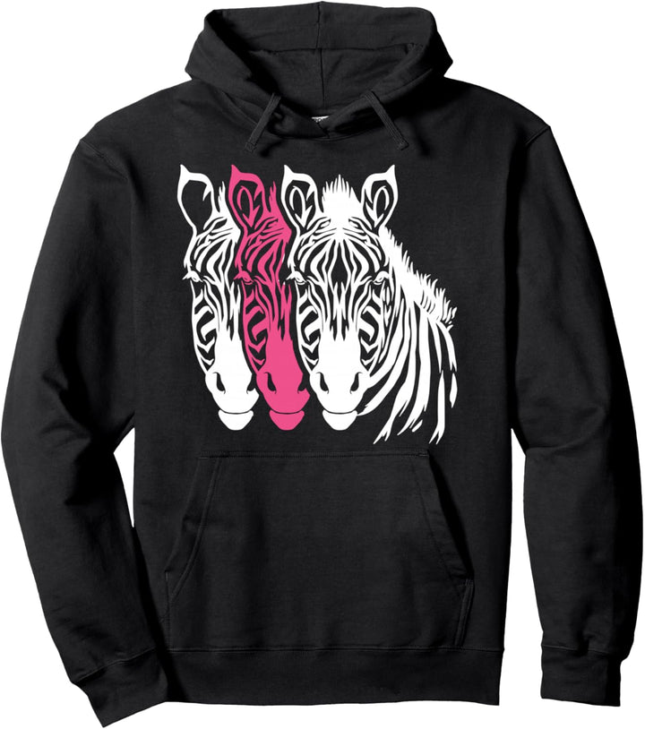 Afrikanische Tiere - Weiss Pink Zebra Pullover Hoodie