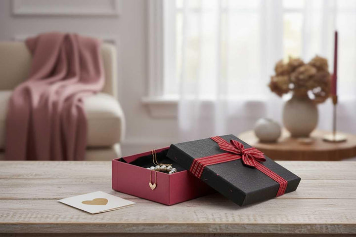 Emartbuy Set mit 3 starren Geschenkboxen, strukturierte burgunderrote Box mit schwarzem Deckel, gest