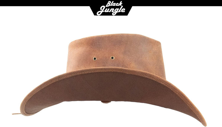 Black Jungle Ontario Outdoor Western Lederhut Australien Cowboy Lederhüte Reiterhut Unisex S Ocker,