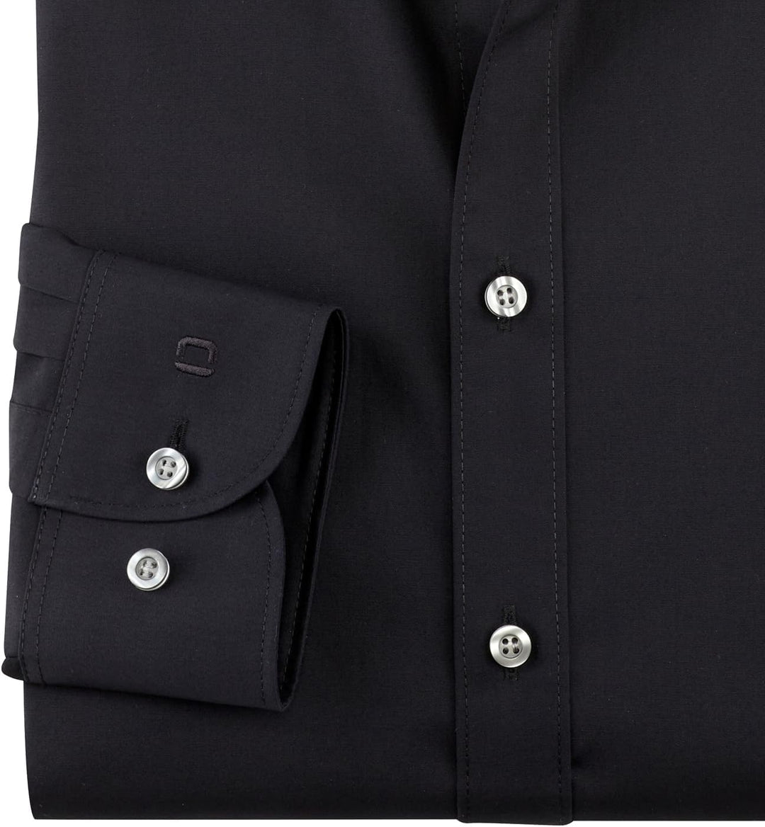 OLYMP Herren Oberhemd Langarm Level.Five.Body.fit,Twill,Body fit,Haifisch-Kragen S Schwarz 68, S Sch