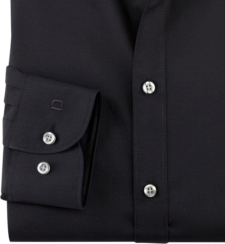 OLYMP Herren Oberhemd Langarm Level.Five.Body.fit,Twill,Body fit,Haifisch-Kragen S Schwarz 68, S Sch
