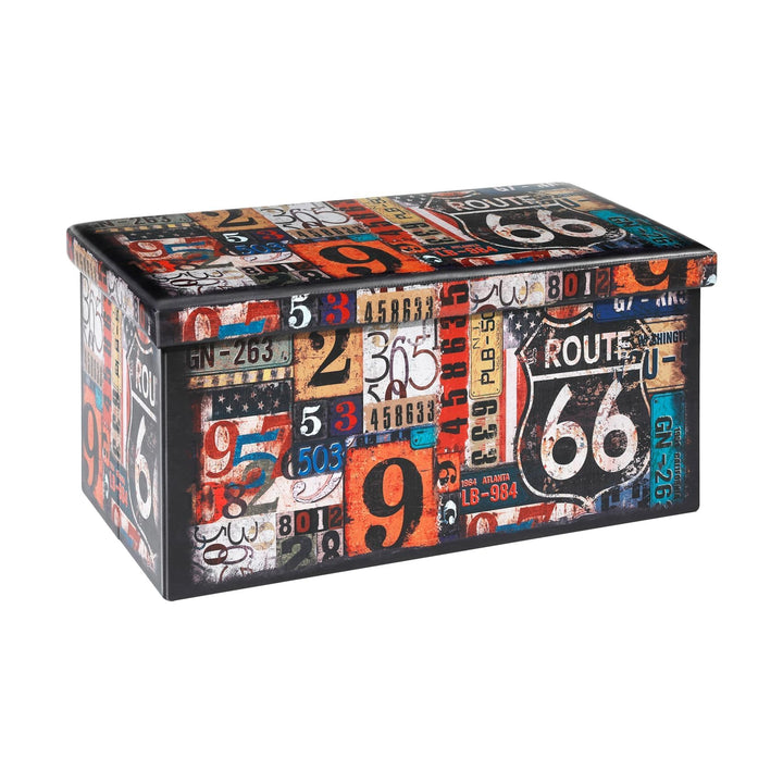 Bonlife Sitzhocker mit Stauraum Faltbarer Sitzbank Retro Aufbewahrungsbox Organizer Box Faltbar Sitz