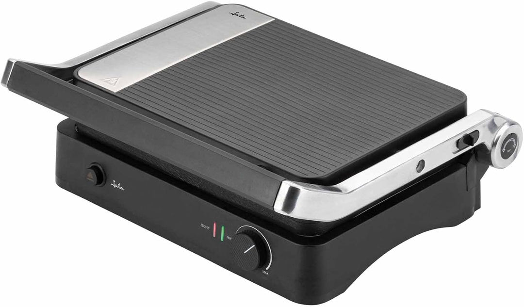 JATA JEGR1450 Panini Elektro-Grill, Sandwichmaker, 2000 W, 180° Öffnung, geriffelte, antihaftbeschic