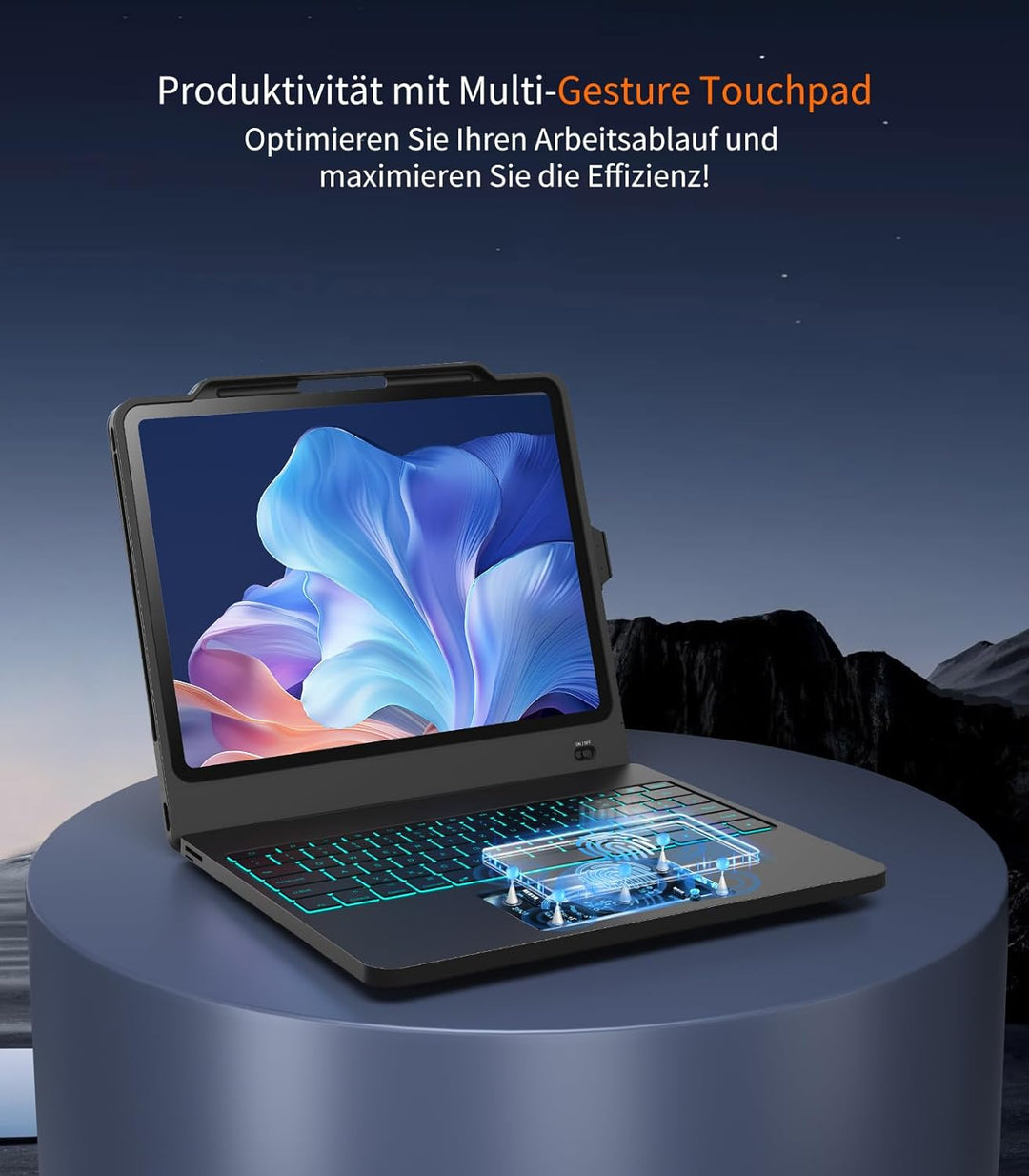 CHESONA ArmorDock iPad Pro 12.9 Hülle mit Tastatur, 6-in-1 Hub Dockingstationen Tastatur für iPad Pr